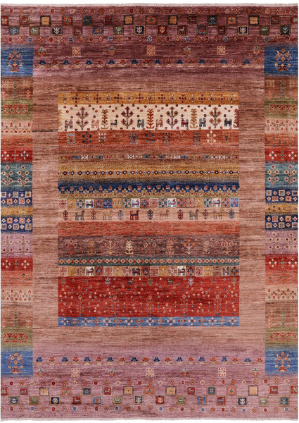 Persian Tribal Gabbeh Hand Knotted Wool Rug - 5' 9" X 7' 10" - Golden Nile