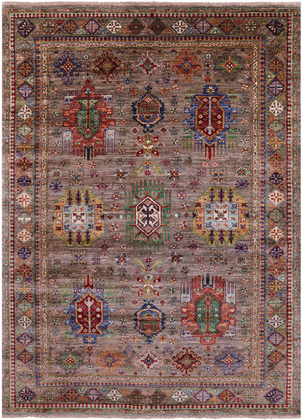 Turkmen Ersari Hand Knotted Wool Rug - 5' 9" X 7' 11" - Golden Nile