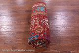 Red Turkmen Ersari Hand Knotted Wool Rug - 5' 8" X 8' 4" - Golden Nile