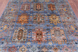 Blue Turkmen Ersari Handmade Wool Rug - 5' 9" X 7' 10" - Golden Nile