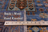 Blue Turkmen Ersari Handmade Wool Rug - 5' 9" X 7' 10" - Golden Nile