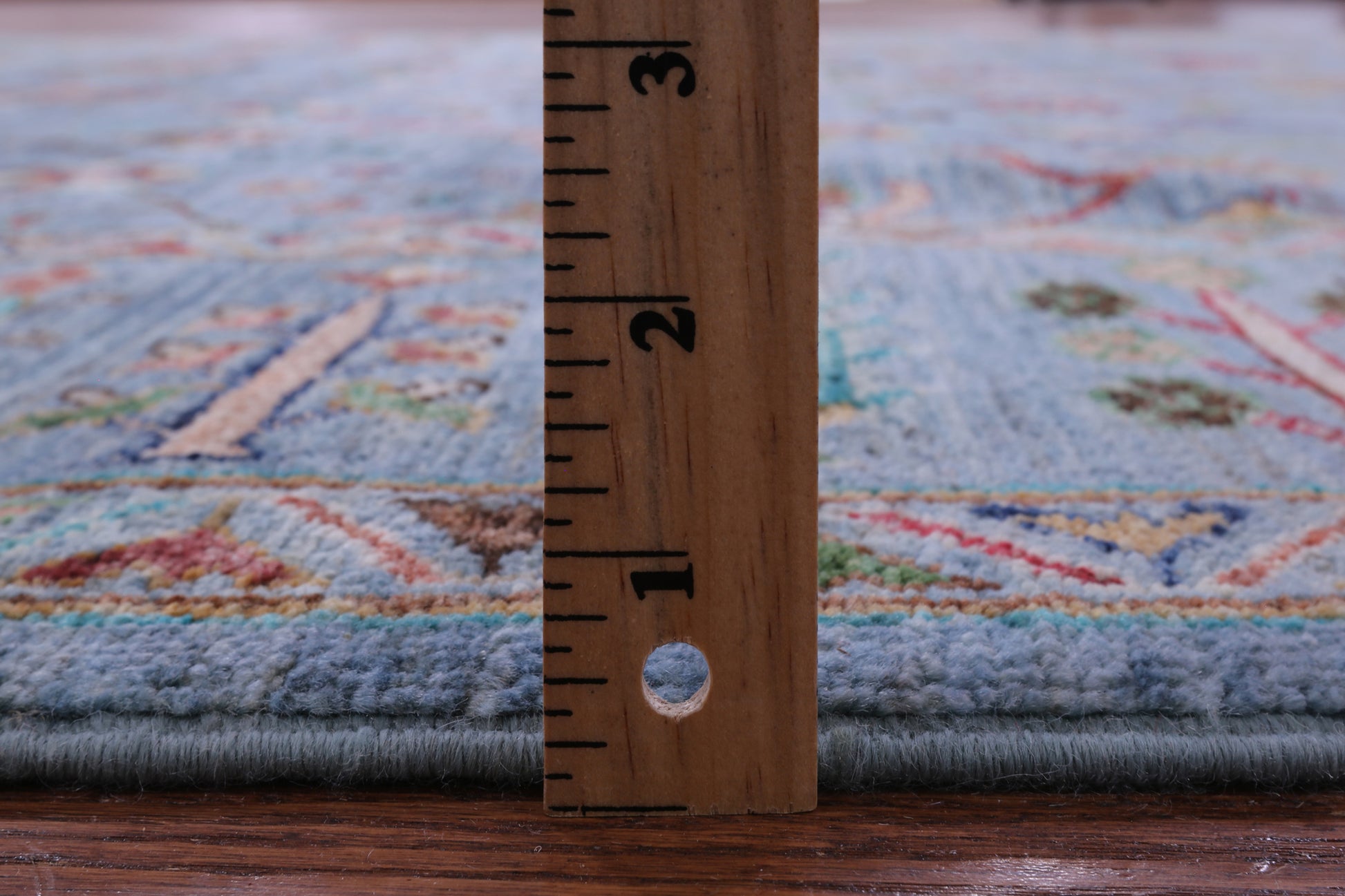 Blue Peshawar Hand Knotted Wool Rug - 6' 10" X 9' 9" - Golden Nile