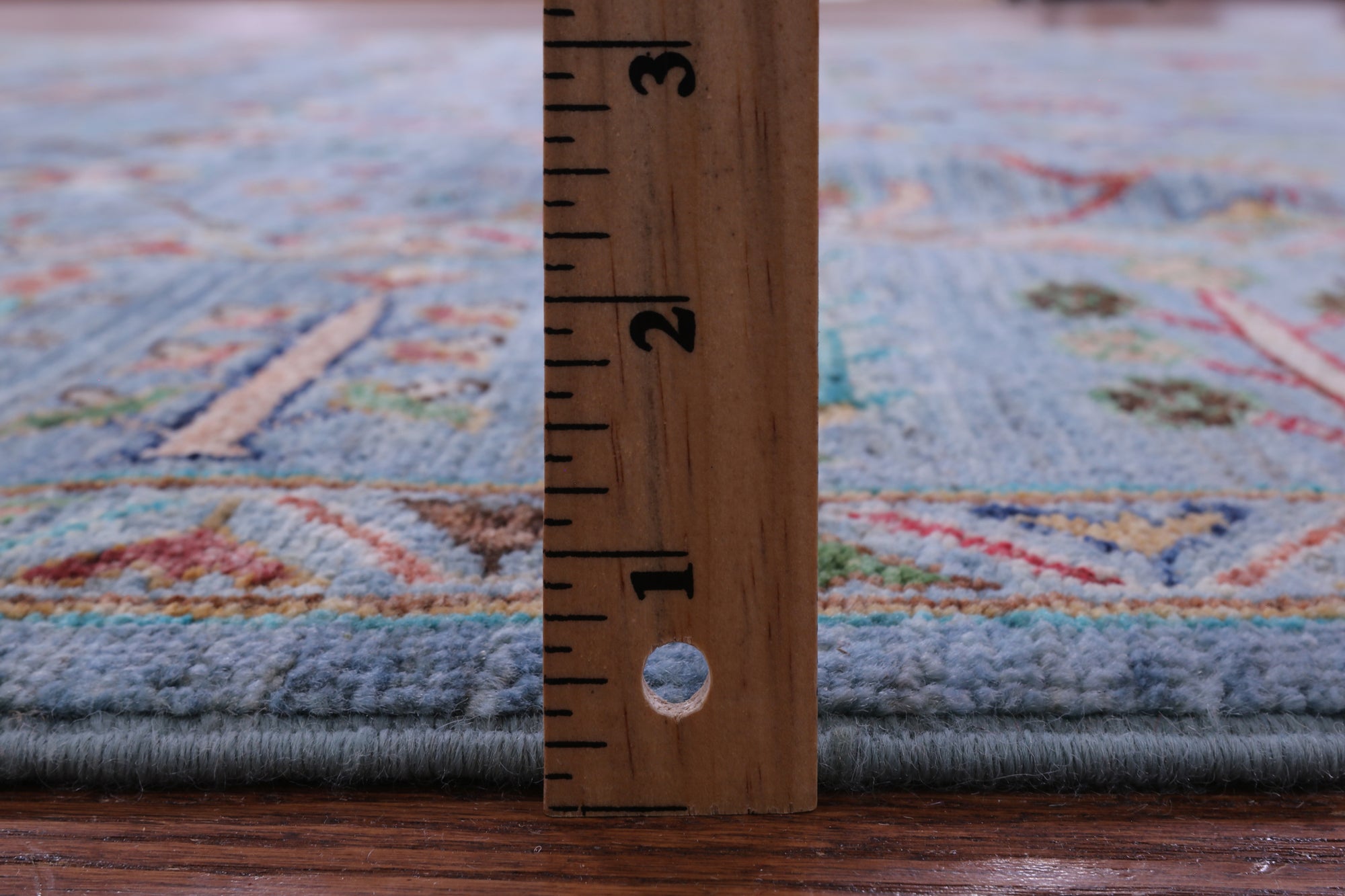 Blue Peshawar Hand Knotted Wool Rug - 6' 10" X 9' 9" - Golden Nile