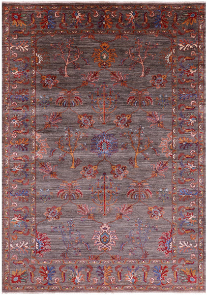 Peshawar Hand Knotted Wool Rug - 6' 6" X 9' 5" - Golden Nile