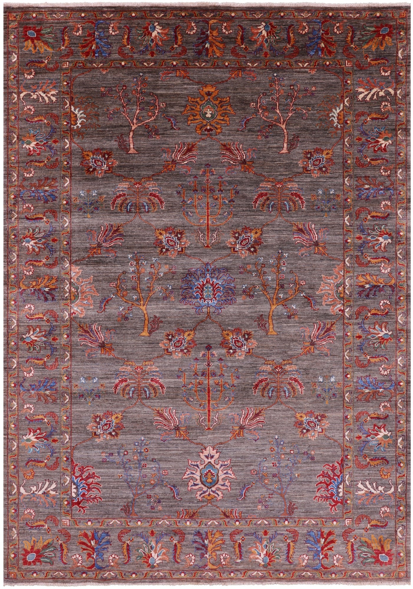 Peshawar Hand Knotted Wool Rug - 6' 6" X 9' 5" - Golden Nile