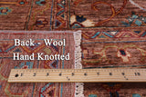 Brown Peshawar Hand Knotted Wool Rug - 9' 0" X 12' 0" - Golden Nile