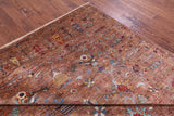 Brown Peshawar Hand Knotted Wool Rug - 9' 0" X 12' 0" - Golden Nile