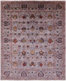 Grey Peshawar Hand Knotted Wool Rug - 8' 2" X 10' 0" - Golden Nile