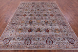 Grey Peshawar Hand Knotted Wool Rug - 8' 2" X 10' 0" - Golden Nile