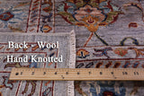 Grey Peshawar Hand Knotted Wool Rug - 8' 2" X 10' 0" - Golden Nile