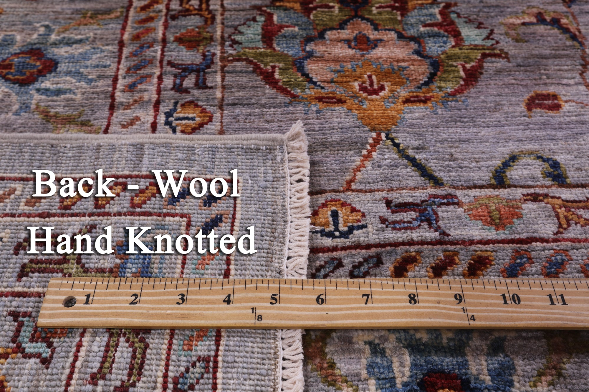 Grey Peshawar Hand Knotted Wool Rug - 8' 2" X 10' 0" - Golden Nile
