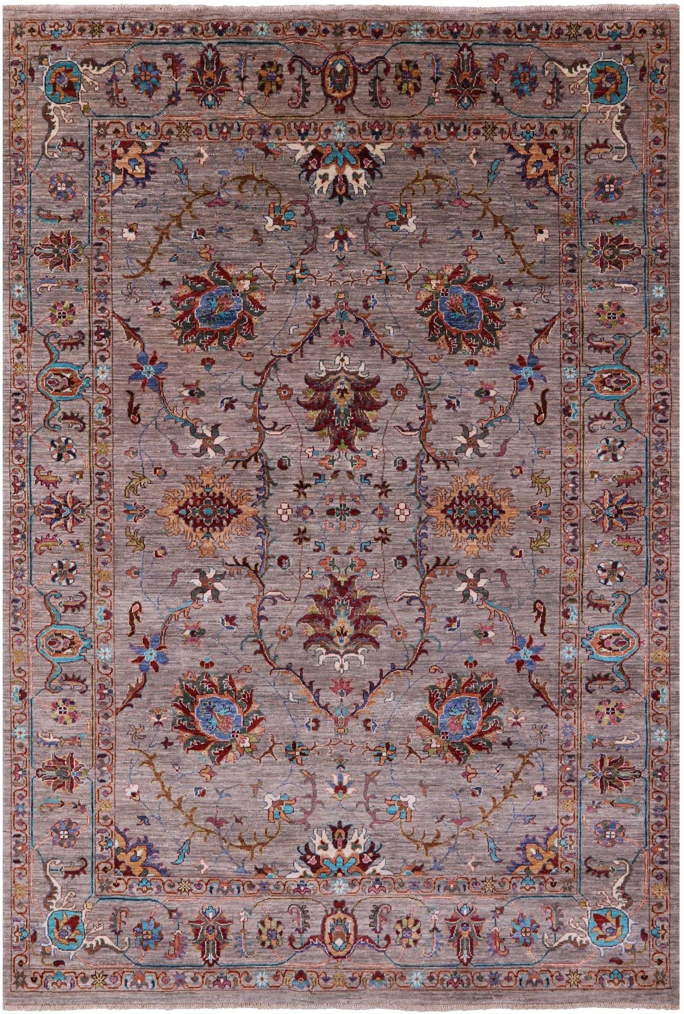 Peshawar Handmade Wool Rug - 6' 10" X 9' 11" - Golden Nile