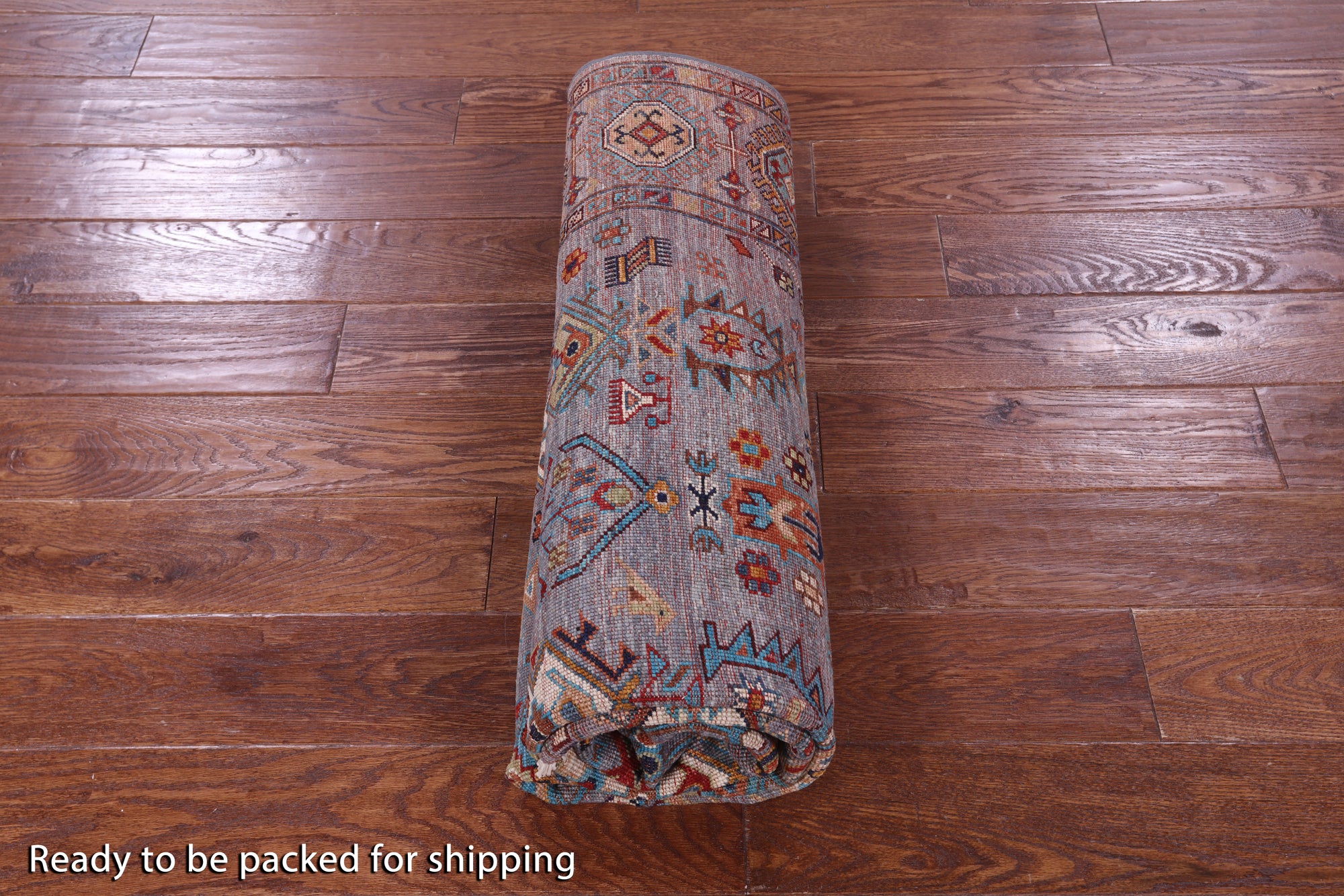 Grey Turkmen Ersari Hand Knotted Wool Rug - 5' 0" X 6' 9" - Golden Nile