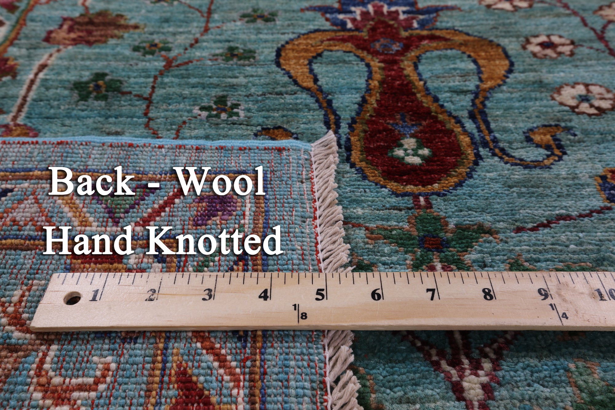 Blue Peshawar Hand Knotted Wool Rug - 5' 8" X 7' 10" - Golden Nile