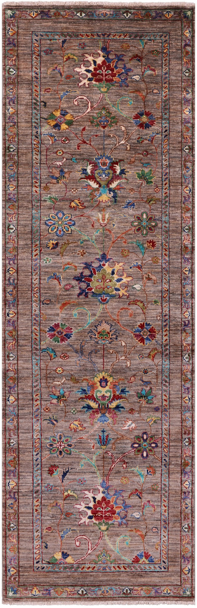 Peshawar Hand Knotted Wool Runner Rug - 2' 9" X 8' 3" - Golden Nile