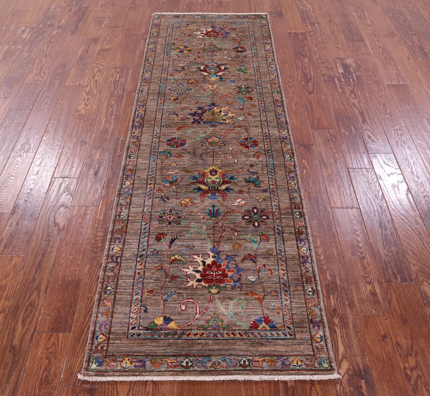 Peshawar Hand Knotted Wool Runner Rug - 2' 9" X 8' 3" - Golden Nile