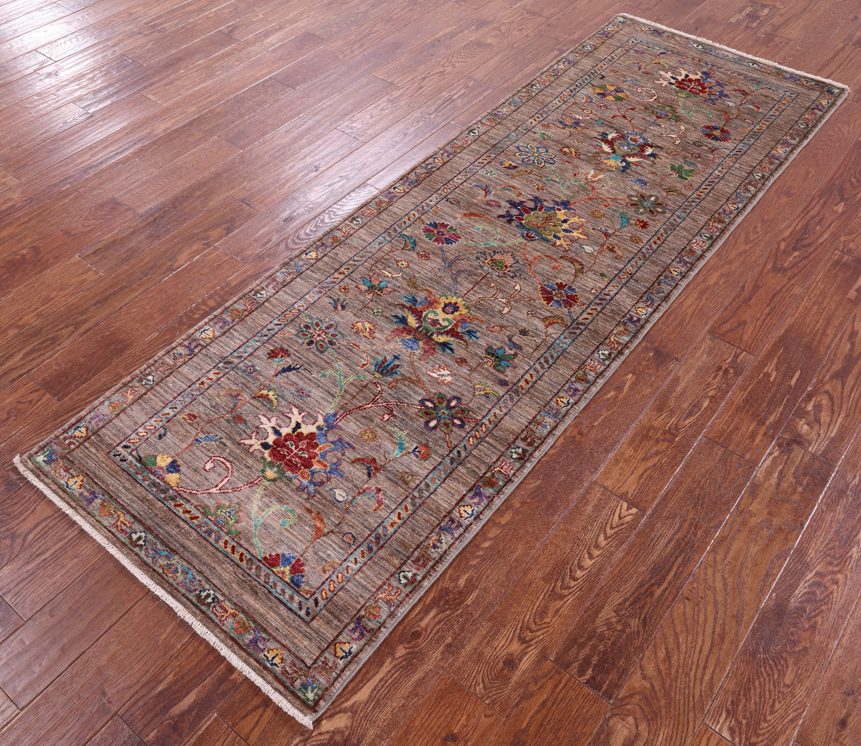 Peshawar Hand Knotted Wool Runner Rug - 2' 9" X 8' 3" - Golden Nile