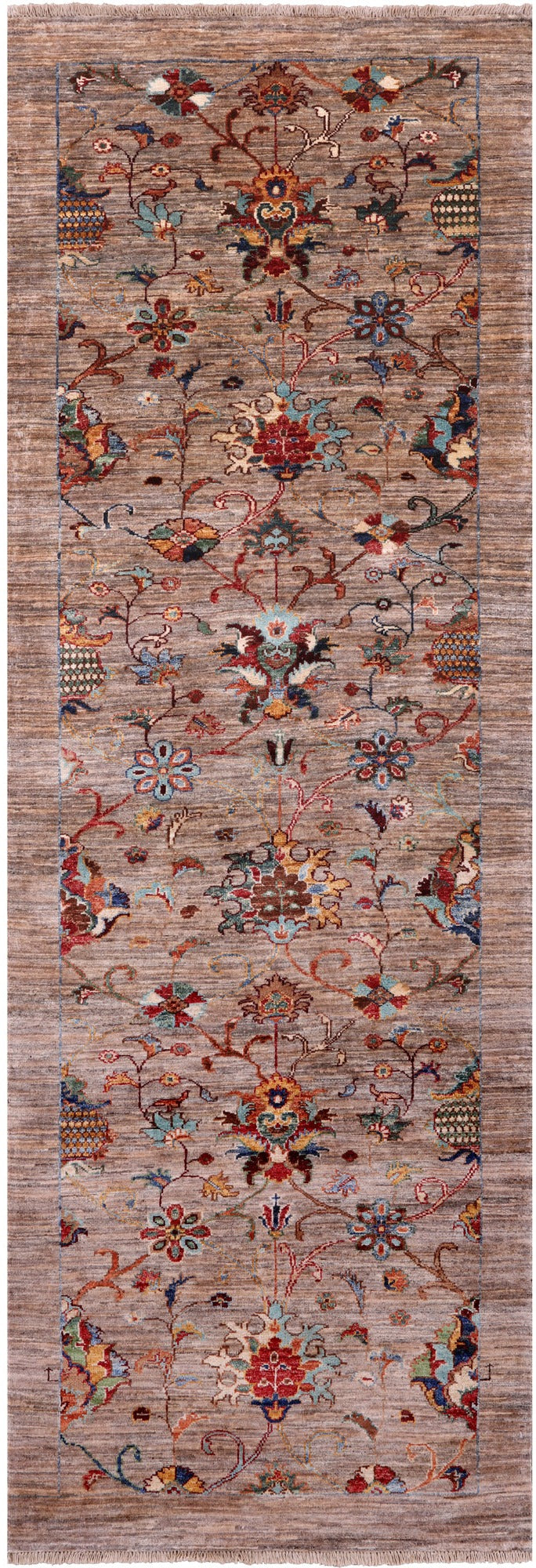 Peshawar Hand Knotted Wool Runner Rug - 2' 11" X 8' 6" - Golden Nile