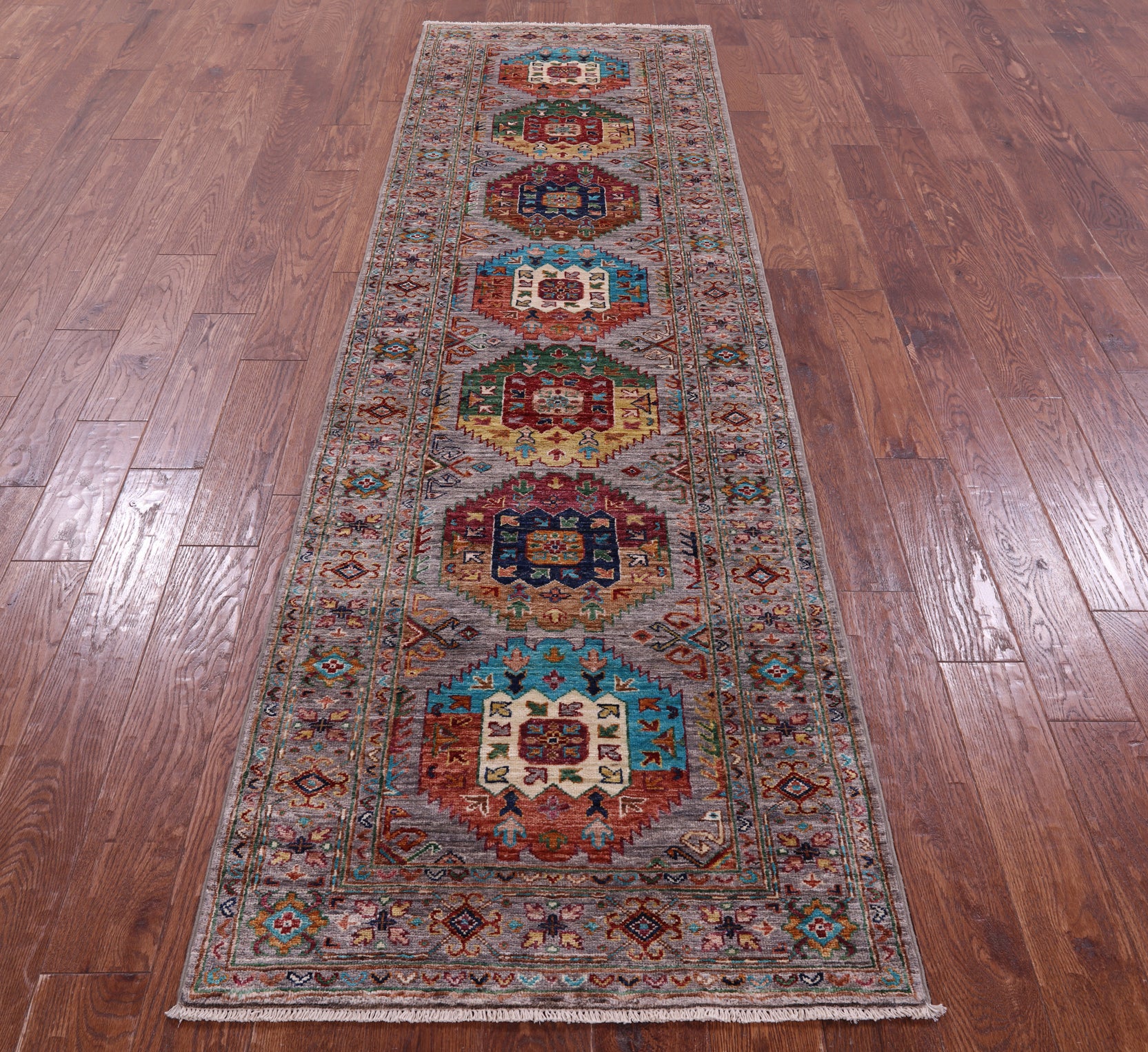 Turkmen Ersari Handmade Wool Runner Rug - 2' 9" X 9' 7" - Golden Nile