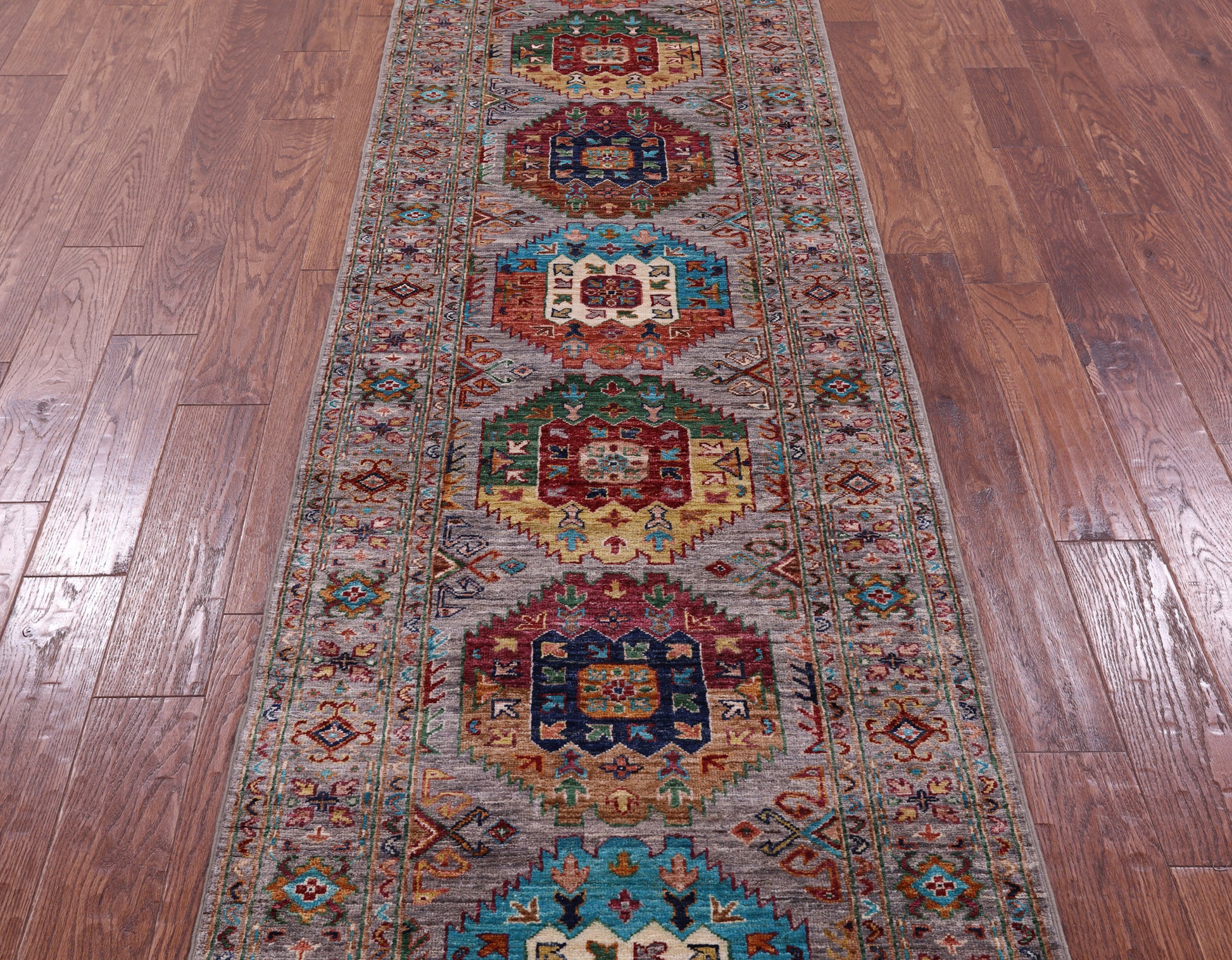 Turkmen Ersari Handmade Wool Runner Rug - 2' 9" X 9' 7" - Golden Nile