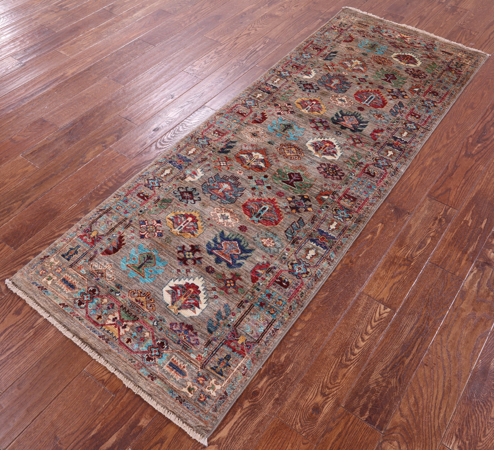 Turkmen Ersari Hand Knotted Wool Runner Rug - 2' 8" X 7' 6" - Golden Nile
