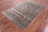 Peshawar Handmade Wool Rug - 5' 7" X 8' 5" - Golden Nile