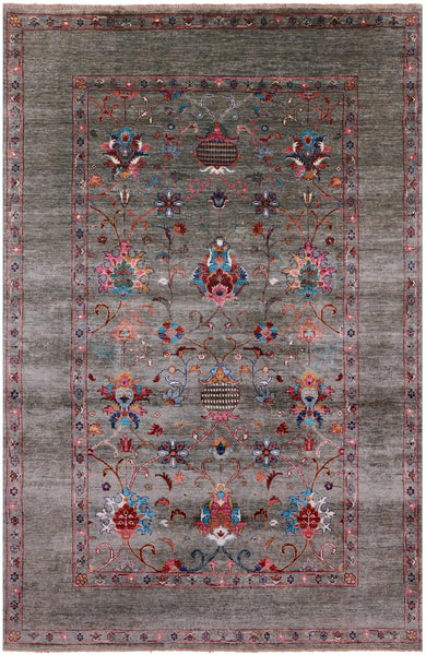 Peshawar Handmade Wool Rug - 5' 7" X 8' 5" - Golden Nile