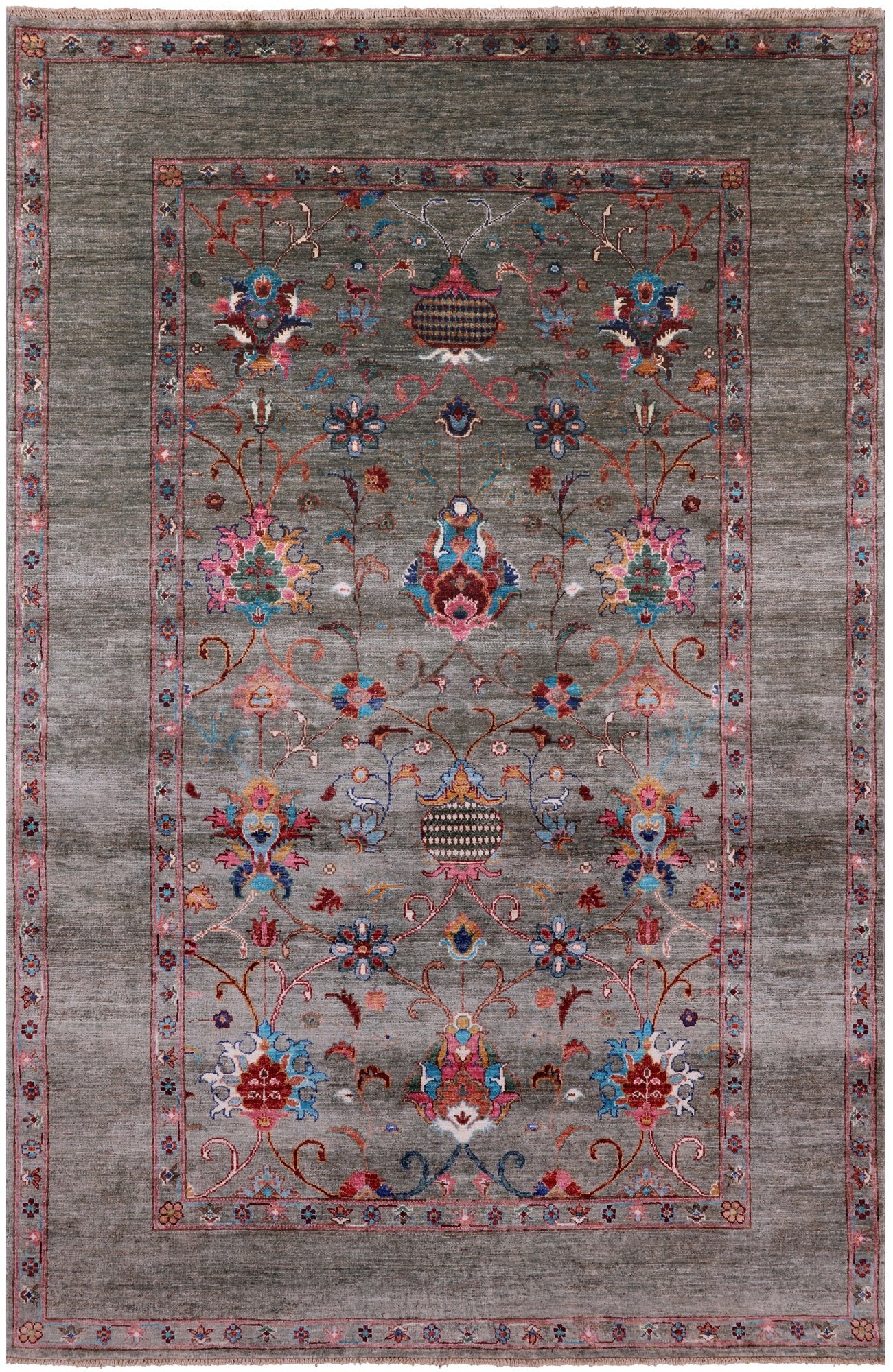 Peshawar Handmade Wool Rug - 5' 7" X 8' 5" - Golden Nile