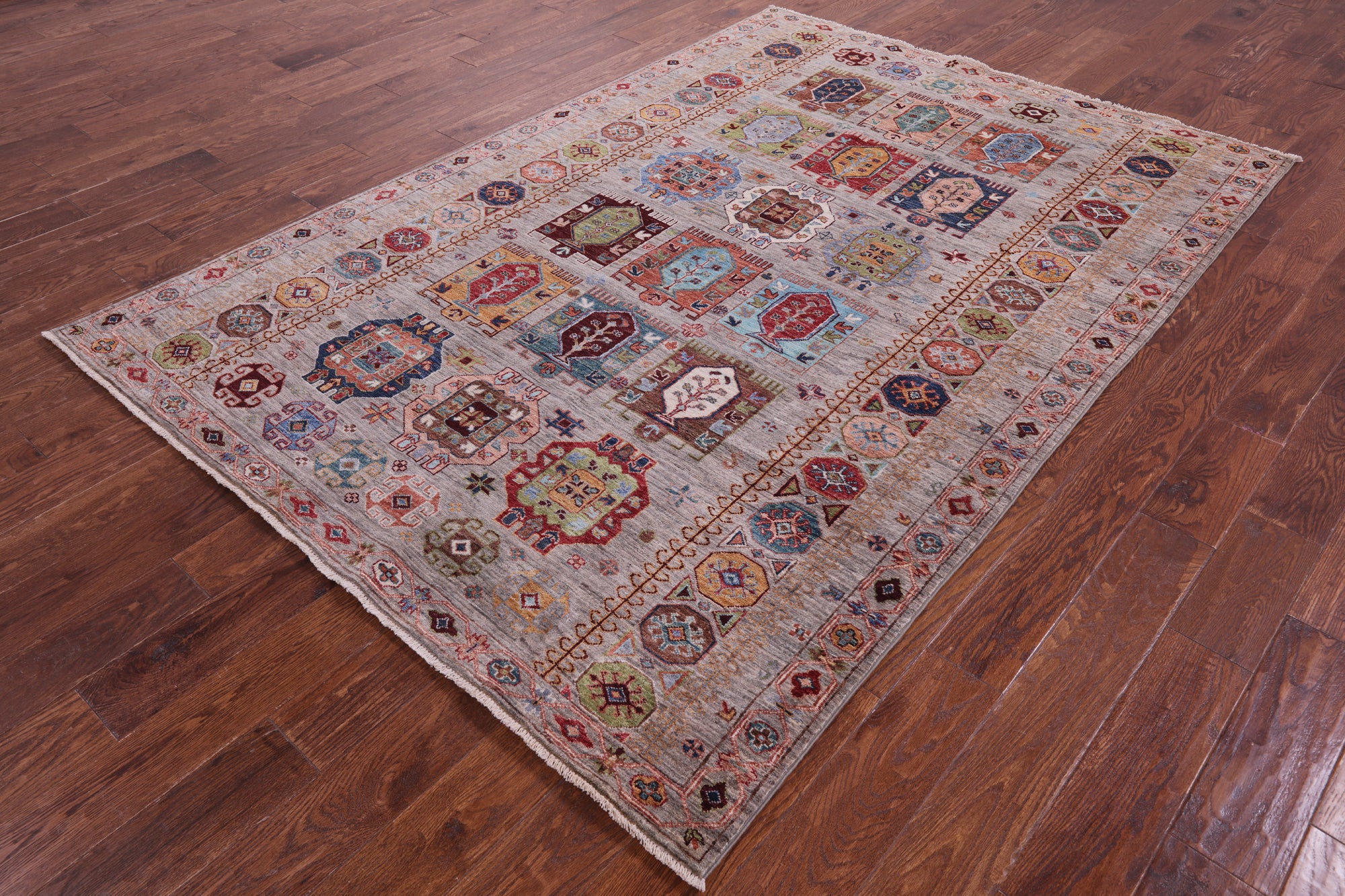 Turkmen Ersari Hand Knotted Wool Rug - 5' 7" X 8' 1" - Golden Nile