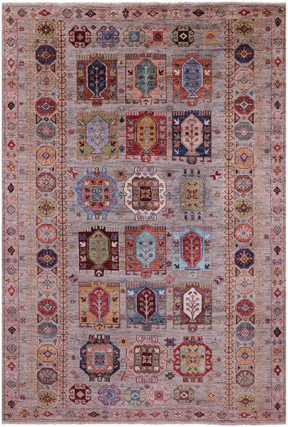 Turkmen Ersari Hand Knotted Wool Rug - 5' 7" X 8' 1" - Golden Nile