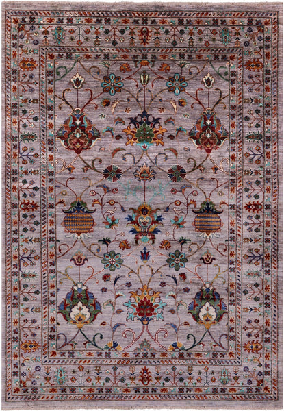 Peshawar Handmade Wool Rug - 4' 10" X 6' 9" - Golden Nile