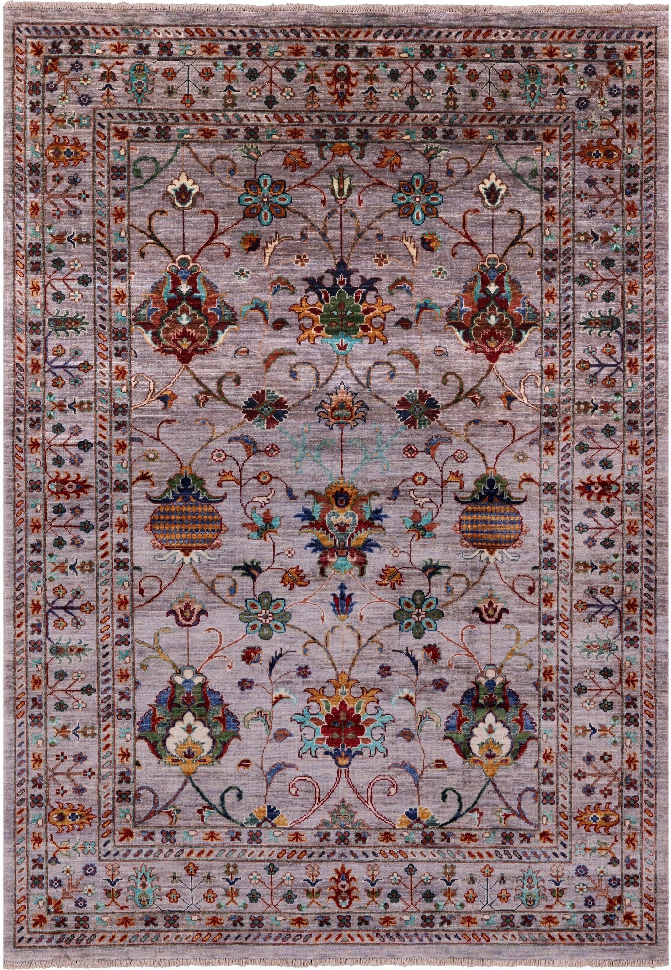 Peshawar Handmade Wool Rug - 4' 10" X 6' 9" - Golden Nile