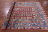 Antiqued Pazyryk Historical Design Hand Knotted Wool Rug - 6' 7" X 9' 8" - Golden Nile