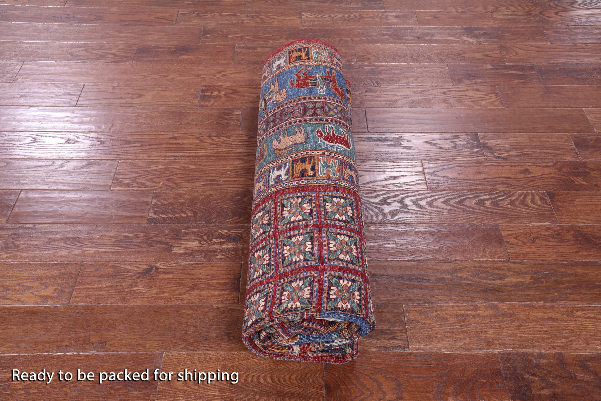 Antiqued Pazyryk Historical Design Hand Knotted Wool Rug - 6' 7" X 9' 8" - Golden Nile