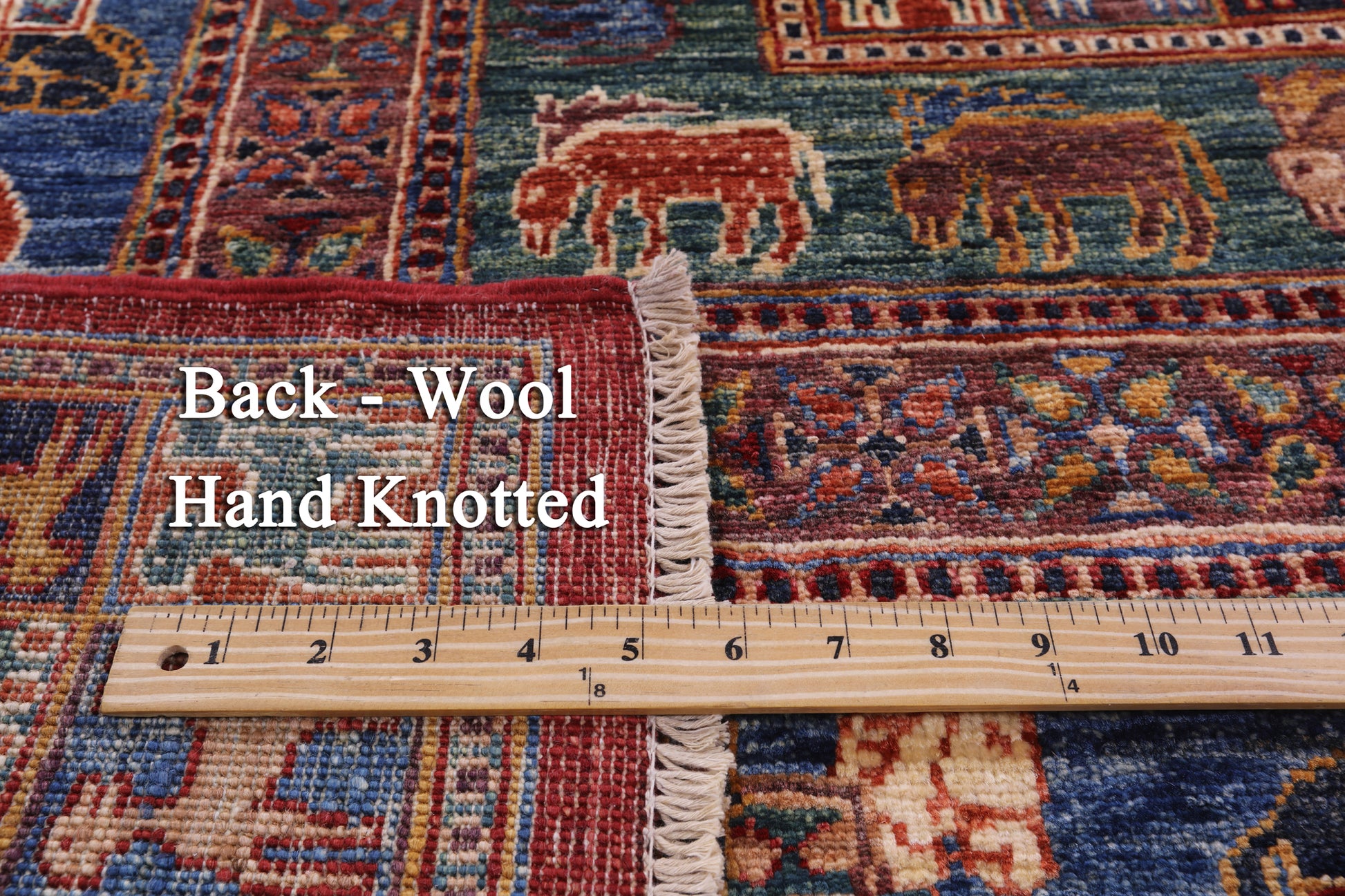 Antiqued Pazyryk Historical Design Hand Knotted Wool Rug - 6' 7" X 9' 8" - Golden Nile