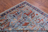 Blue Persian Fine Serapi Hand Knotted Wool Rug - 9' 10" X 14' 1" - Golden Nile