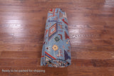 Blue Persian Fine Serapi Hand Knotted Wool Rug - 9' 10" X 14' 1" - Golden Nile