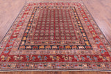Antiqued Pazyryk Historical Design Hand Knotted Wool Rug - 8' 0" X 9' 7" - Golden Nile