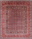 Antiqued Pazyryk Historical Design Hand Knotted Wool Rug - 8' 0" X 9' 7" - Golden Nile