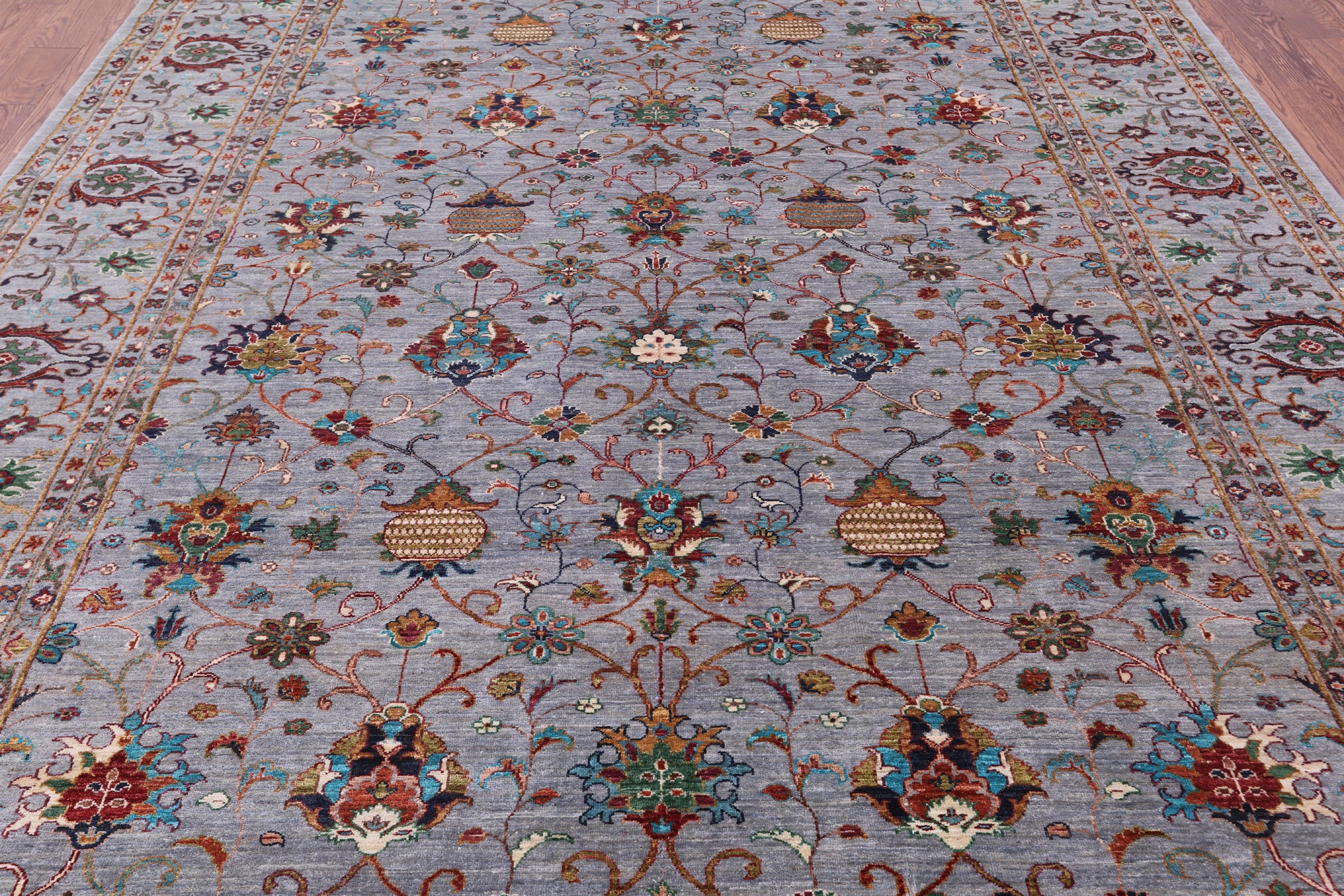 Peshawar Hand Knotted Wool Rug - 8' 10" X 11' 9" - Golden Nile