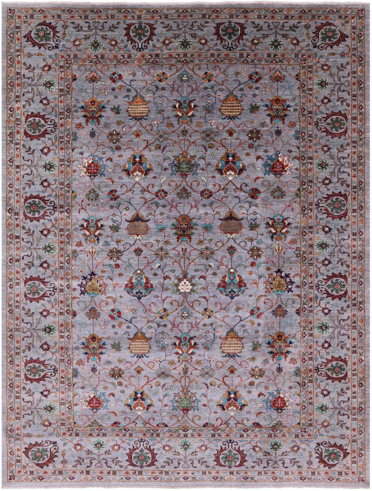 Peshawar Hand Knotted Wool Rug - 8' 10" X 11' 9" - Golden Nile