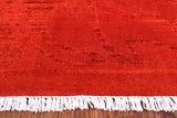 Red William Morris Full Pile Overdyed Hand Knotted Wool Rug - 8' 10" X 11' 10" - Golden Nile