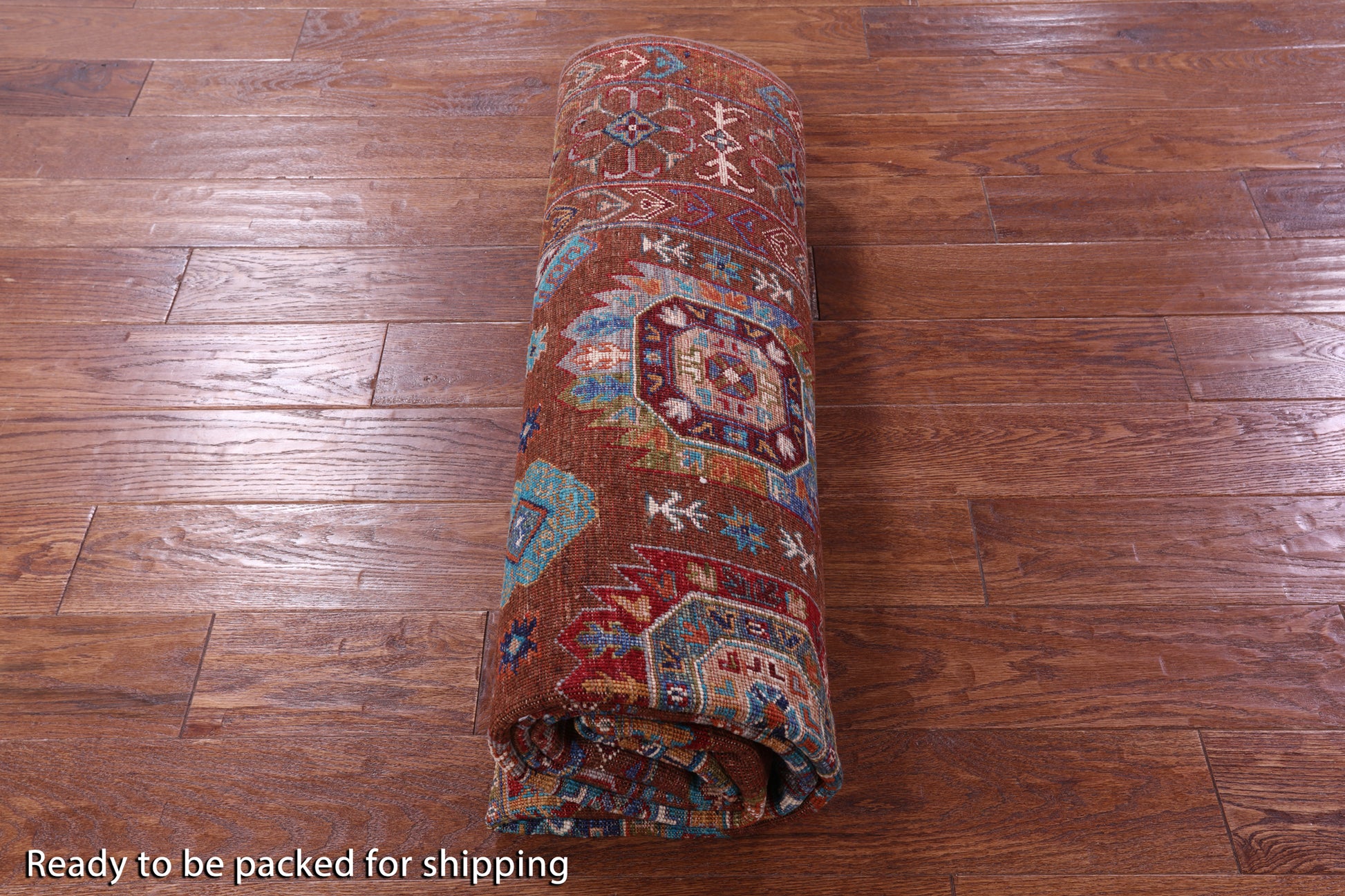 Brown Turkmen Ersari Hand Knotted Wool Rug - 5' 8" X 8' 2" - Golden Nile
