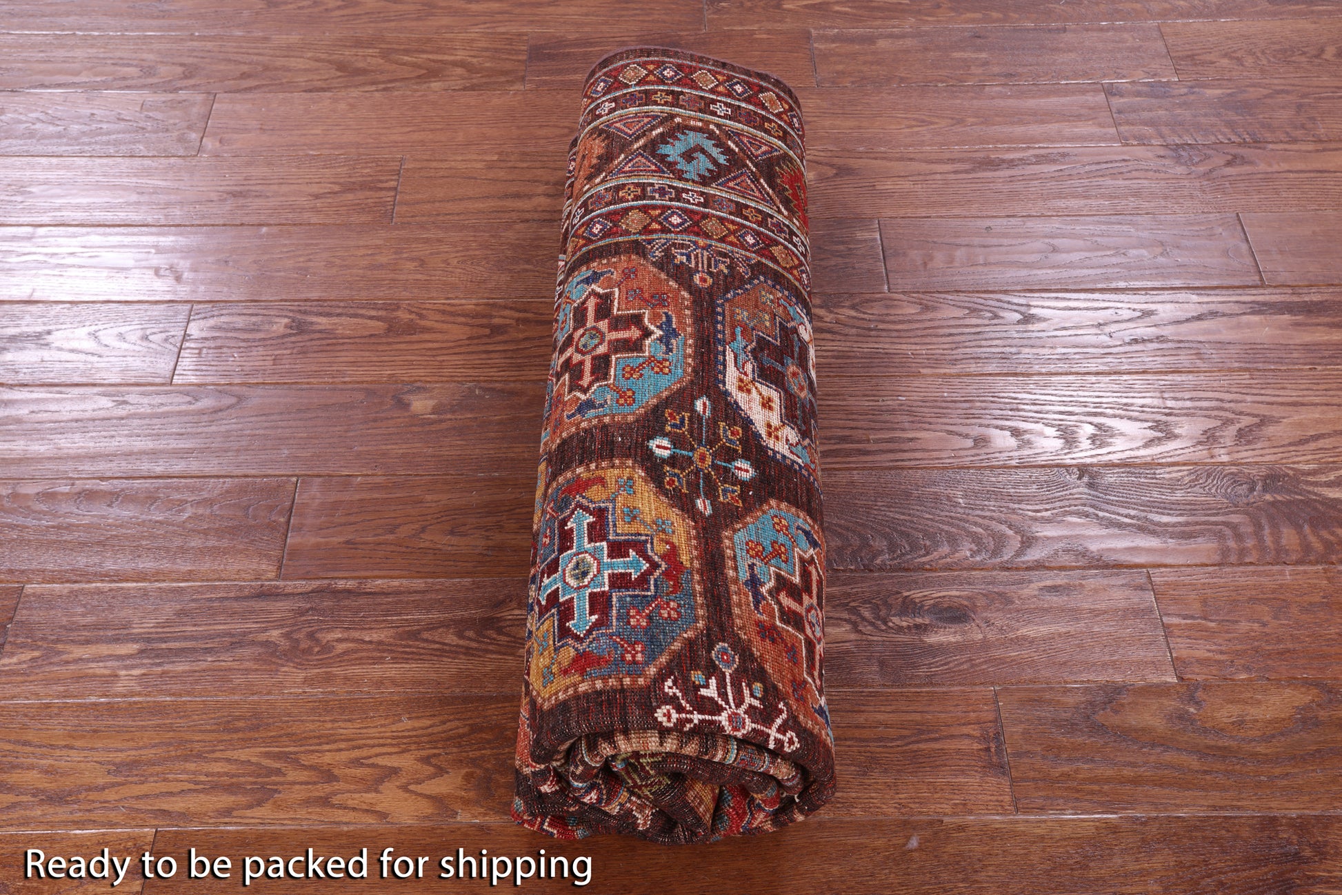Brown Turkmen Ersari Hand Knotted Wool Rug - 5' 9" X 7' 10" - Golden Nile