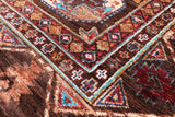Brown Turkmen Ersari Hand Knotted Wool Rug - 5' 9" X 7' 10" - Golden Nile