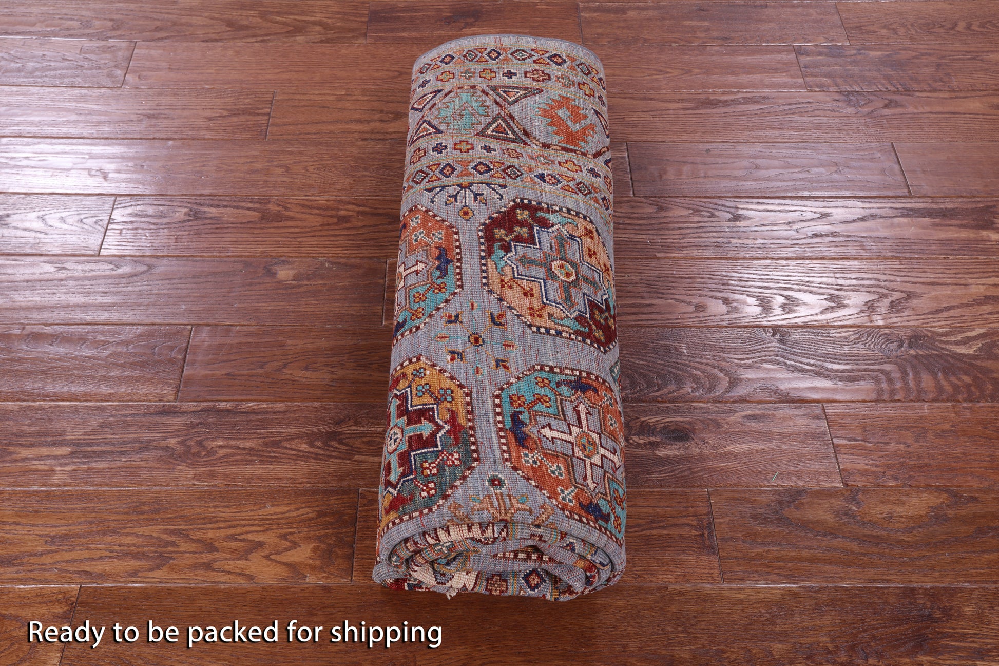 Grey Turkmen Ersari Hand Knotted Wool Rug - 5' 6" X 8' 2" - Golden Nile