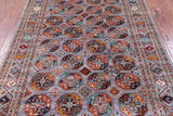 Grey Turkmen Ersari Hand Knotted Wool Rug - 5' 6" X 8' 2" - Golden Nile