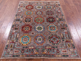 Turkmen Ersari Hand Knotted Wool Rug - 4' 3" X 6' 1" - Golden Nile