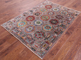 Turkmen Ersari Hand Knotted Wool Rug - 4' 3" X 6' 1" - Golden Nile