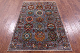 Turkmen Ersari Hand Knotted Wool Rug - 4' 0" X 6' 0" - Golden Nile